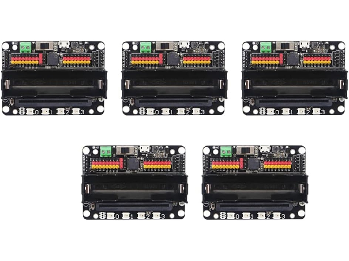 5 placas de expansión Micro:bit Robotbit V2.0 con soporte para programación offline Makecode SFUSHOS