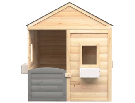 Casa de Juguete VIDAXL con puerta con cierre y macetas madera abeto (Edad Mínima Recomendada: 3 años)