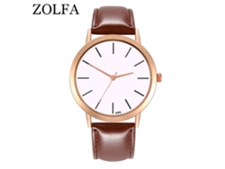 Reloj De Pulsera De Cuarzo Para Hombre/mujer Con Esfera Redonda, Color Marrón Oscuro.
