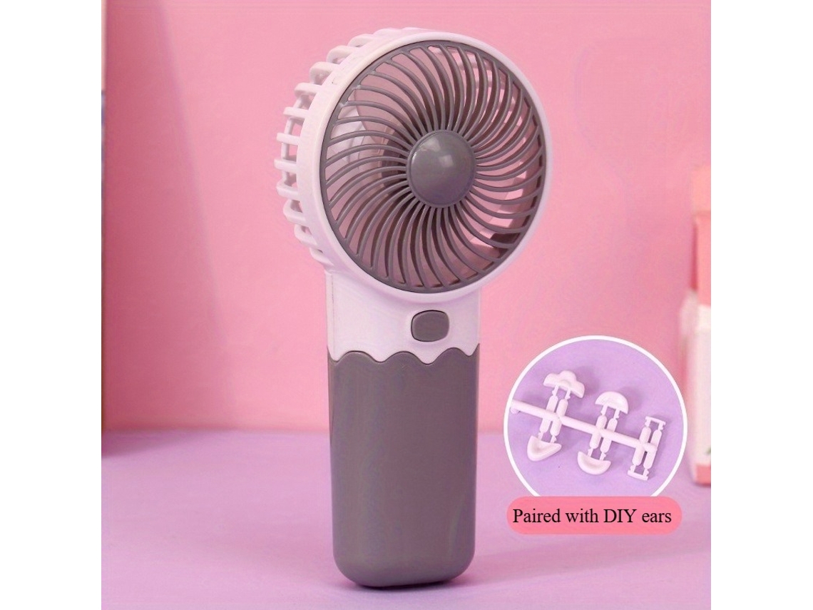Ventilador Compacto Y Portátil A Pilas, Con Un Diseño Ligero Y Refrescante, Ideal Para Uso En Exteriores O En La Oficina.