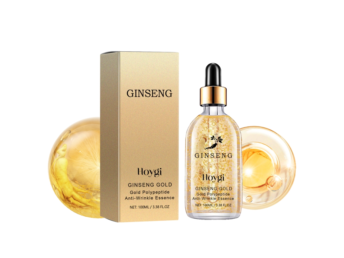 Sérum antiarrugas con péptido de oro de ginseng para una piel joven.