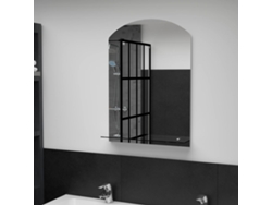 Espejo De Pared Con Estante De Vidrio Templado 50x70 Cm
