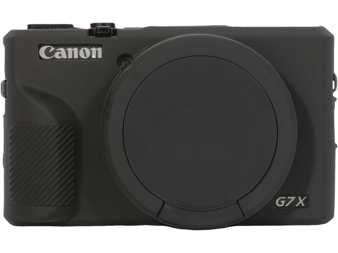 Estuche para cámara digital Canon PowerShot G7x Mark III con tapa de lente extraíble (negro)