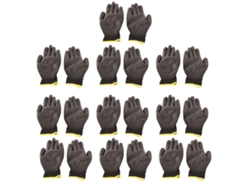 10 Pares De Guantes De Trabajo Seguros, Recubiertos De Pu, Antiestáticos, De Nailon, Negros Con Ribete Rojo, Talla 8 (m)