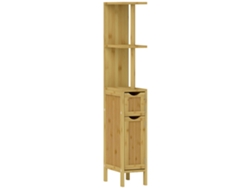 Columna de baño, mueble de baño con puertas abiertas y estantes, mueble de baño moderno de 18x30x120 cm, madera, ZENCORE SERVICES