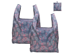 Juego de 2 bolsas de compra grandes, reutilizables y plegables con bolsillo incorporado, lavables a máquina, ideales para la cocina y las compras. GOKOCO