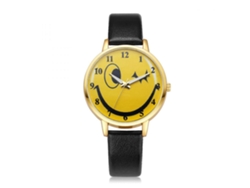Reloj De Pulsera Analógico De Cuarzo Con Correa Pu Y Caja De Aleación Ivpai (negro)