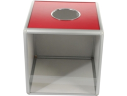 Caja De Donaciones Multifuncional De Aluminio Transparente De 30x30x30 Cm, Urna Para Rifas Y Reuniones.