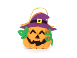 Cesta para dulces Calabaza de fieltro de 17x12x6 cm