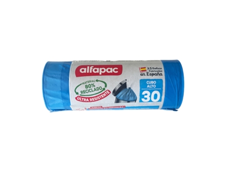ALFAPAC Bolsas de basura 15u 'Cubo alto' 50x75cm 30L autocierre