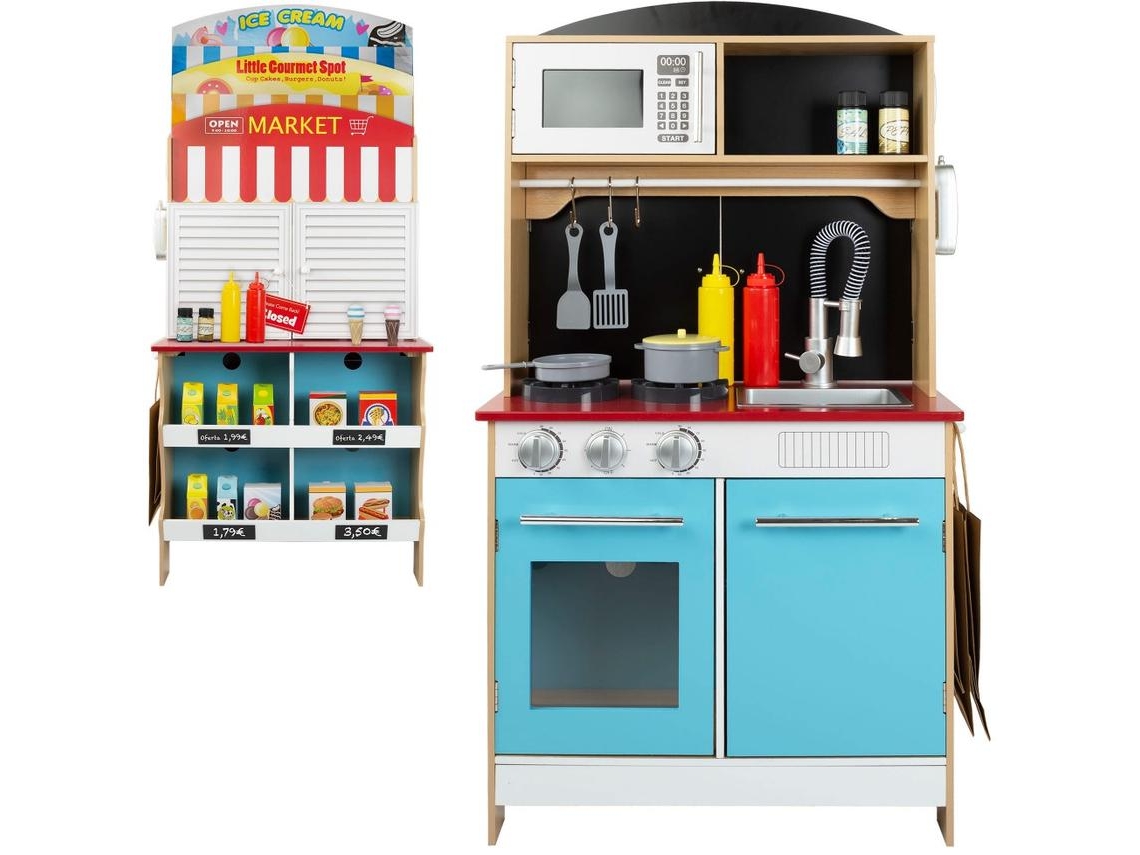 Heladería con Cocinita de Madera 2 en 1 WOOMAX (Edad Mínima: 3 años)