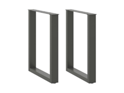 Patas Mesa Centro Forma U 2uds Antracita 60x(72-73)cm Acero