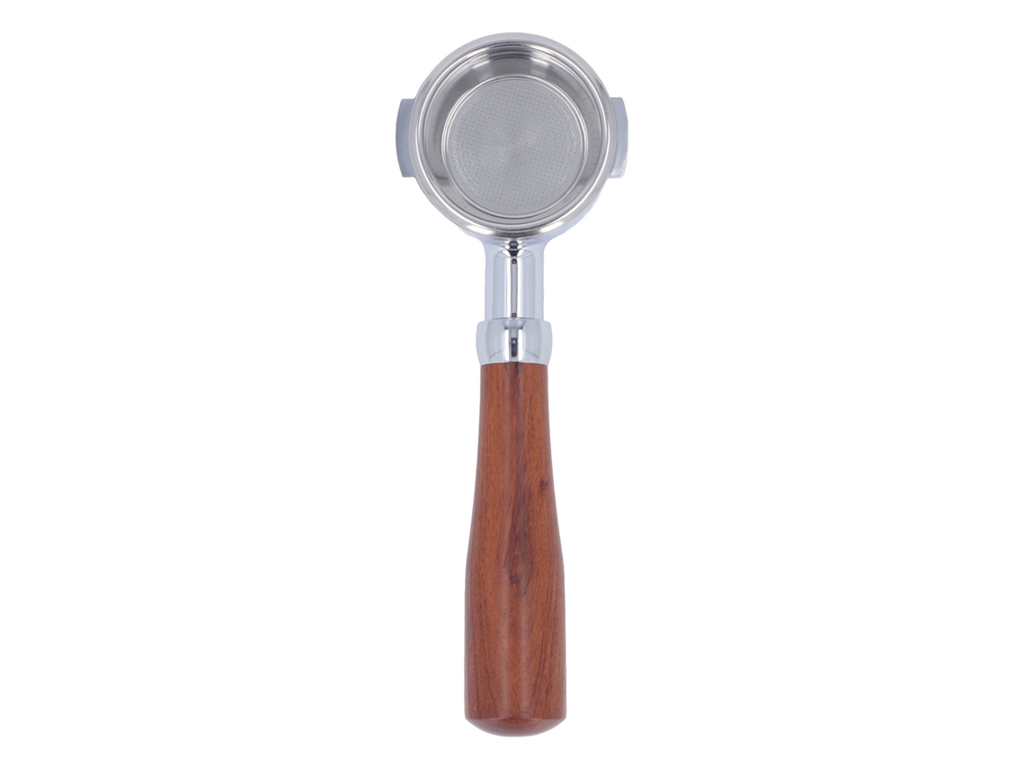Portafiltro sin fondo de 58 mm con mango de madera para Gaggia