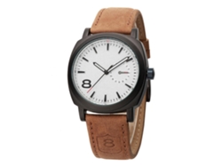 Reloj Quartz Hombre Impermeable Moda Pulsera Metal Ajustable Blanco