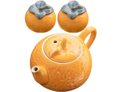 Juego De Tetera Naranja Con Jarras Para Una Experiencia De Té Única, Ideal Para El Hogar.
