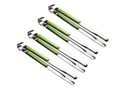 Pinzas De Cocina De Acero Inoxidable Con Agarre Antideslizante Y Cómodo Para Servir Y Cocinar Comida Verde Oscuro