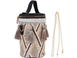 Bolsa Ciieeo De Grande Capacidade, Estilo Boêmio, Em Poliéster Trançado Artístico.