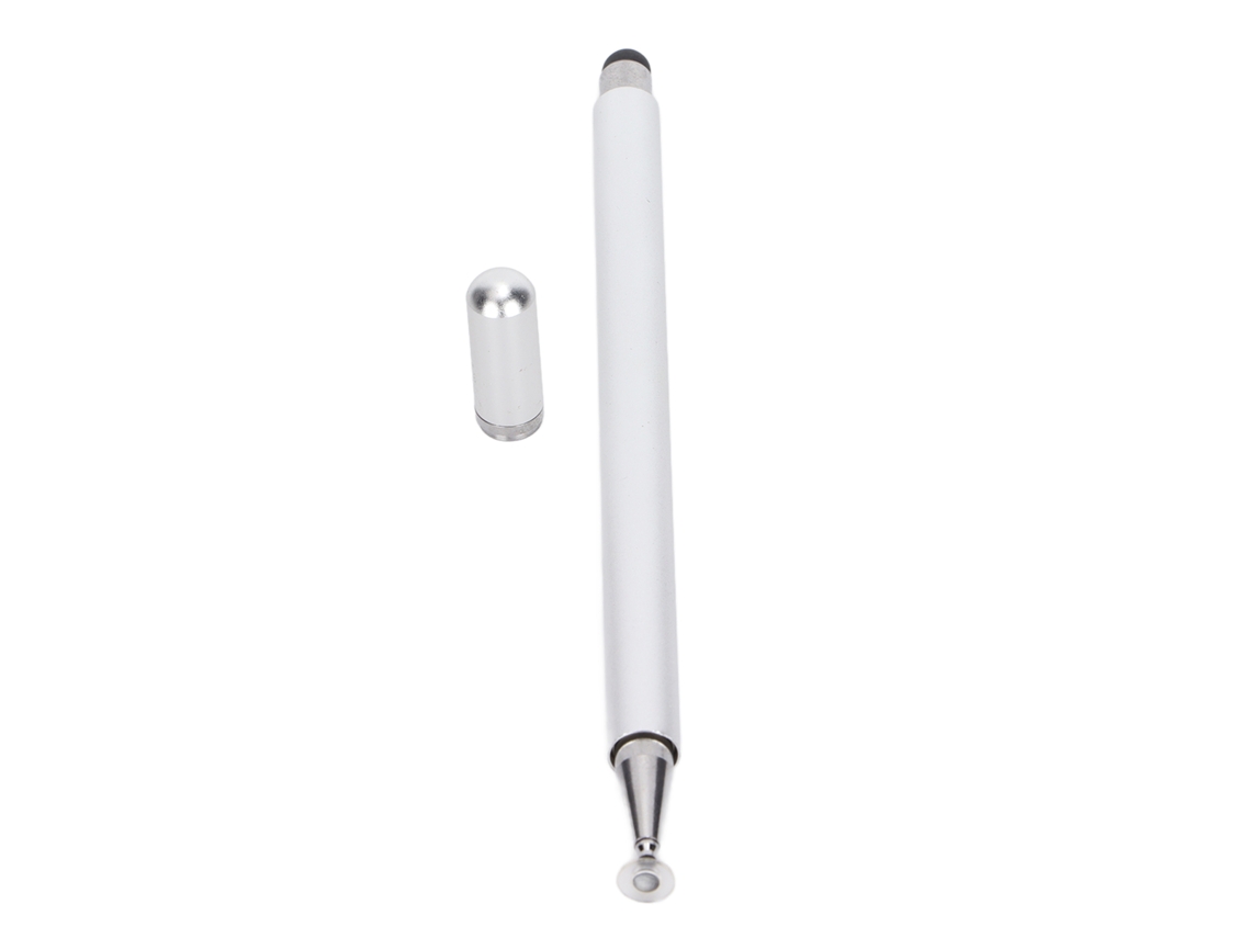 Lápiz táctil capacitivo de alta sensibilidad para celulares, tabletas y computadoras, plateado y dorado.