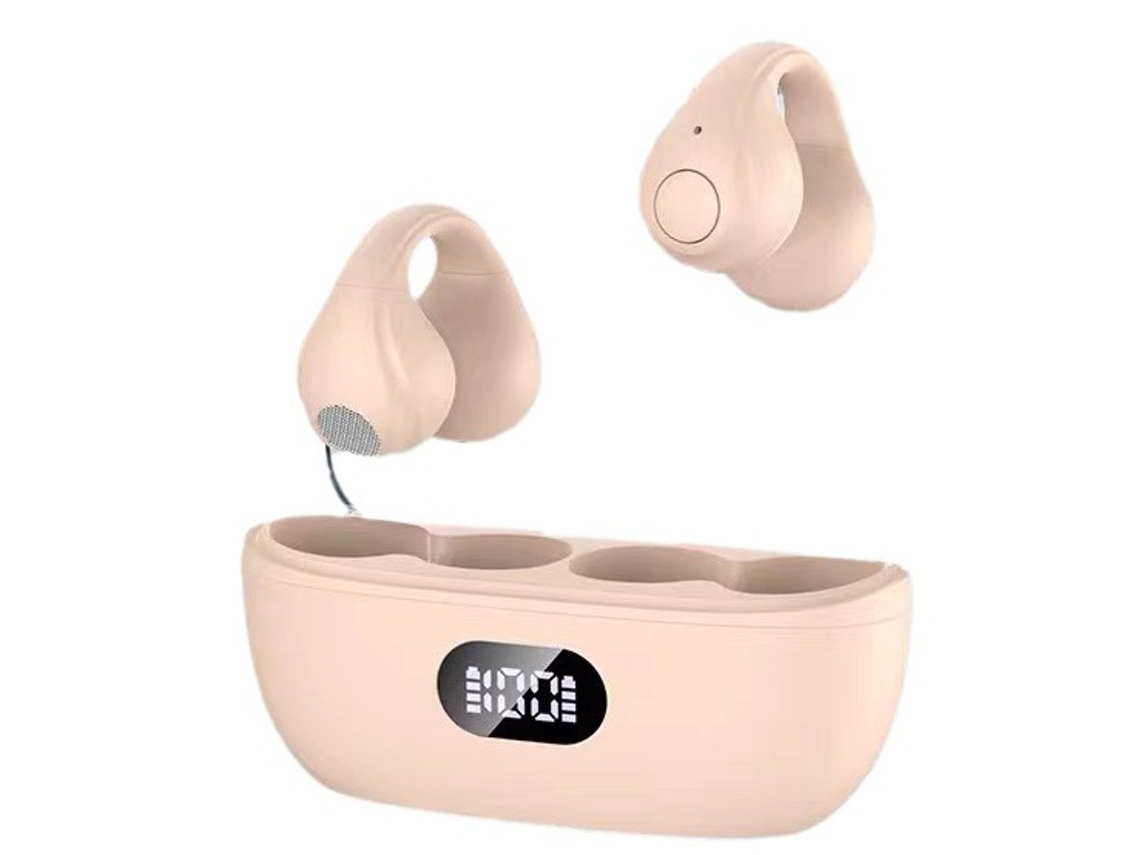 Auriculares inalámbricos Bluetooth 5.3, auriculares abiertos con clip y conducción aérea, con estuche de carga.