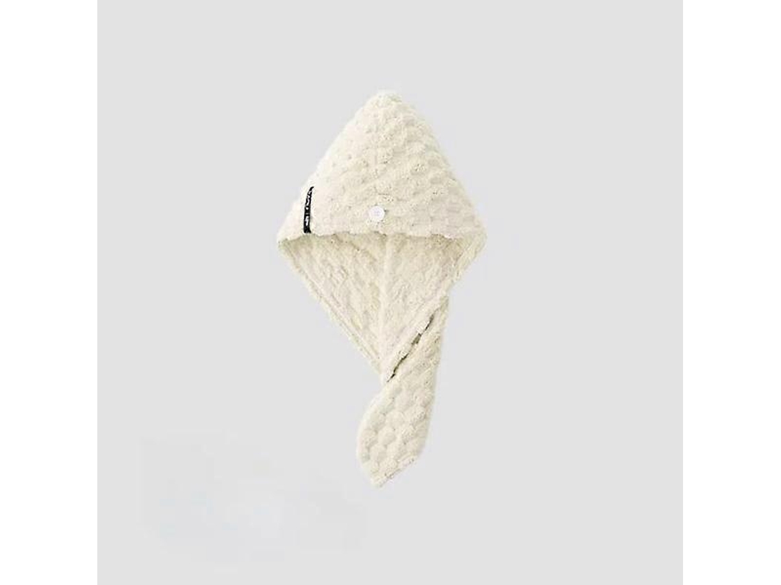 Toalla para el cabello superabsorbente de forro polar coral grueso. Toalla cómoda y de secado rápido en beige. Rosewell