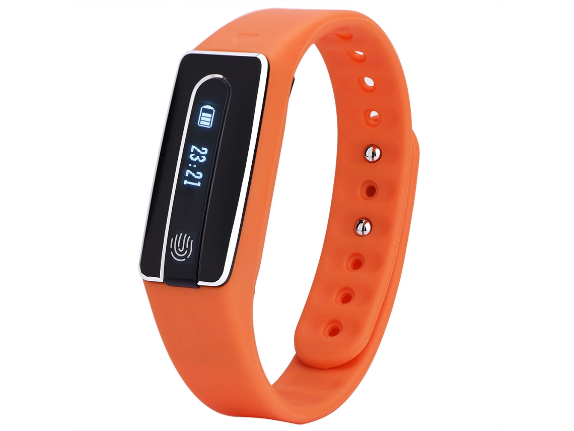 Pulsera Inteligente Con Podómetro, Monitor De Frecuencia Cardíaca Y Bluetooth, Brazalete Deportivo Naranja