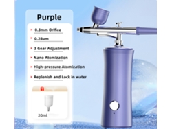 Mini aerógrafo inalámbrico (morado) para peinar el cabello - Nano Spray