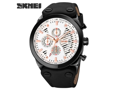 Relojes para Hombre Reloj de Pulsera de Cuero con Fecha Resistente al Agua Relojes Deportivos de Cuarzo analógicos-Cinturón Negro Esfera Plateada L...