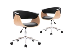 Maison Exclusive - Sillas De Comedor Giratorias 2 Unidades Cuero Sintético Negro