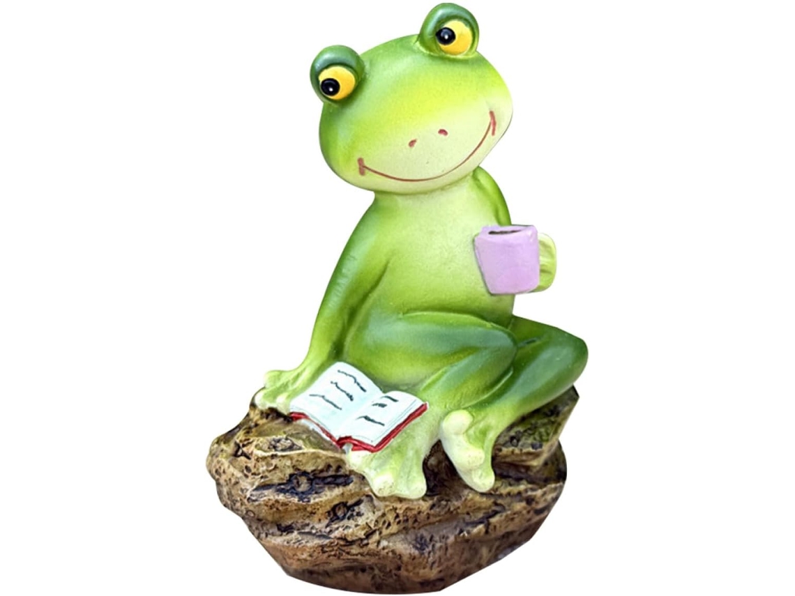 Figura De Rana De Resina Verde De Kichouse, Adorable Y Versátil Para Decorar El Jardín Y El Patio, Con Un Encanto
