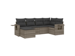 Maison Exclusive - Set De Sofás De Jardín 6 Pzas Y Cojines Ratán Sintético Gris