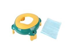 Inodoro Portátil Plegable Para Niños Con Bonito Diseño De Animales, Amarillo Y Verde.