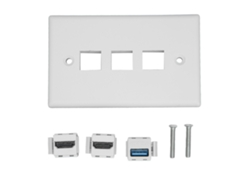 Placa De Parede Com 3 Portas Hd Multimedia Interface, Usb 3.0 E Ethernet Para Hdtv E Projetores