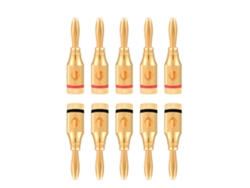 10 Unidades De Conectores Banana Dorados Para Adaptador De Conector De Altavoz Y Cable De Audio