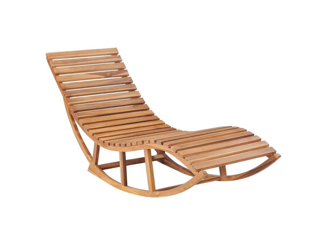 Maison Exclusive - Tumbona Mecedora Con Cojín Madera Maciza De Teca