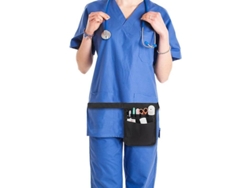 Bolsa Cintura Para Enfermeras Con Múltiples Bolsillos Almacenamiento Utensilios Médicos Nylon Negro Negro