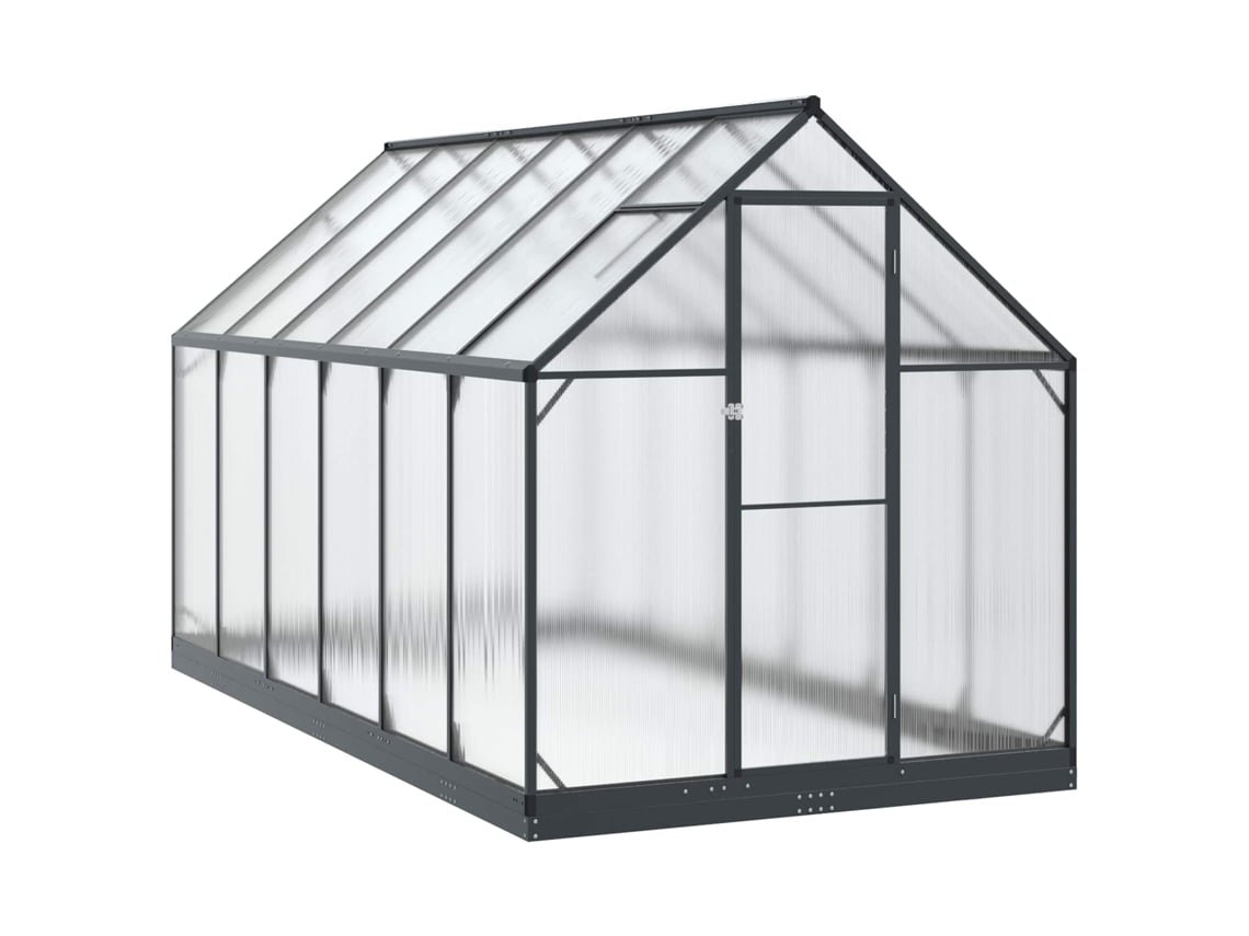 Invernadero de jardín Vidaxl con puerta, color antracita, 183,5 x 363,5 x 207 cm