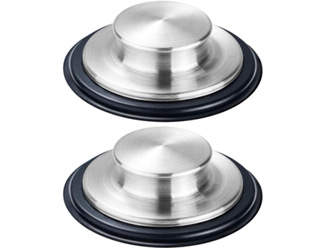 2 tapones para fregadero de cocina, acero inoxidable, borde ancho grande de 3,35 pulgadas de diámetro.