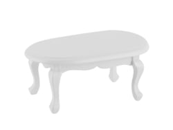Mesa de centro Rebe, escala 1:12, modelo de móvel em miniatura, acessórios de decoração para casa de bonecas, branca.