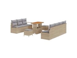 Maison Exclusive - Conjunto De Sofás De Jardín 10 Pcs Beige Ratán Sintético