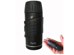 Telescopio monocular 7x18 con enfoque ajustable, portátil y pequeño, impermeable, color negro, Yizhood