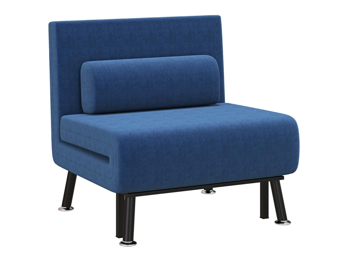 Sofá Cama De Lino, 5 Niveles, 75x70x75 Cm, Azul