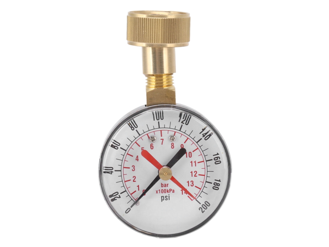 Manómetro Universal De Presión De Agua De 0 A 200 Psi Con Rosca Hembra De 3/4 De Pulgada, Fabricado En Aleación De Aluminio Y Hierro.