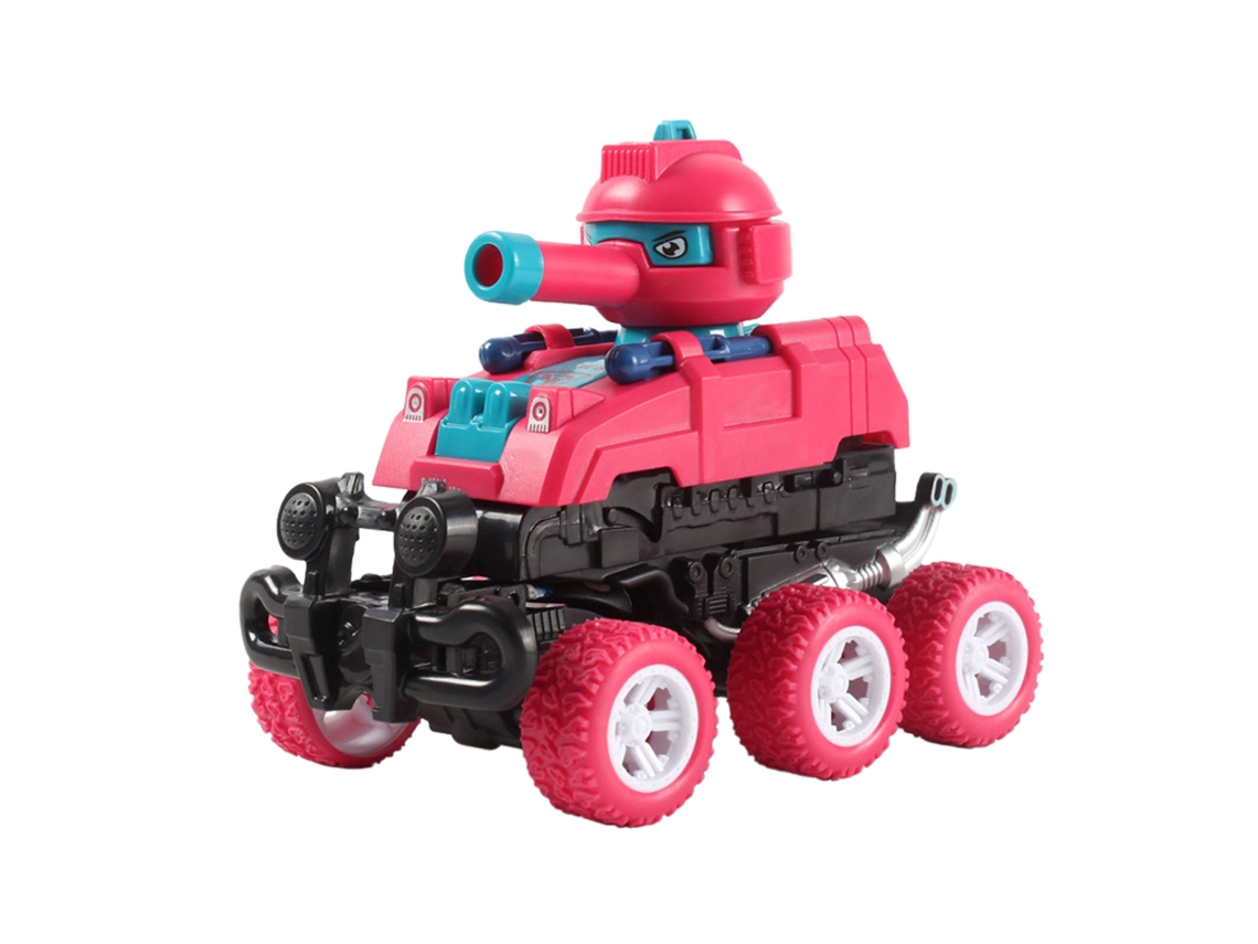 Carrinho de brinquedo de engenharia infantil Bjww-Kids com mecanismo de fricção, 6 rodas, transformação flexível e ejetor, vermelho.