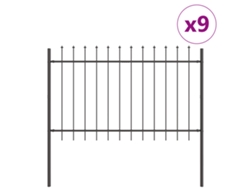 Paneles de valla metálica para exterior Vidaxl Sturdy, metal gris (170 x 3,4 x 150 cm)