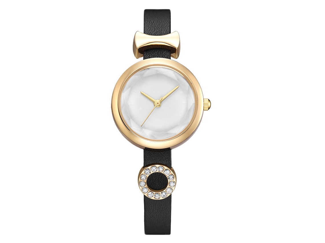 Reloj De Moda Para Mujer Con Correa De Piel Sintética, Diamantes De Imitación Y Diseño De Lazo (3)