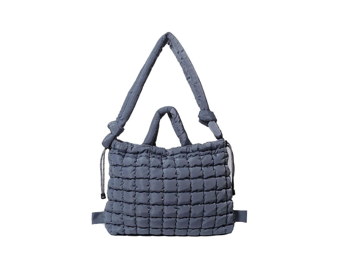 Mochila acolchada multifuncional unisex para viajes, compras y oficina, esencial en nailon, color gris.