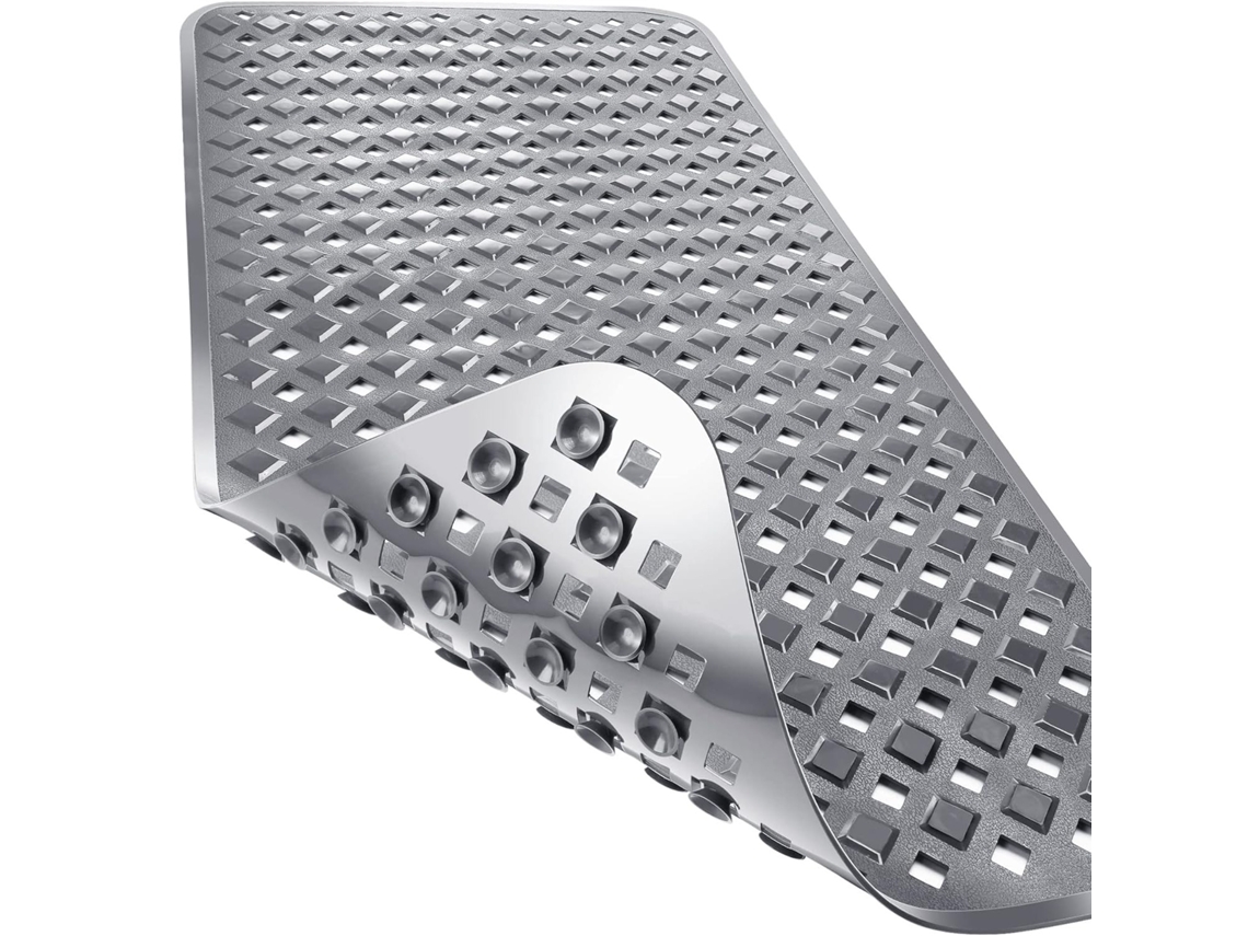 Alfombrilla De Ducha Antideslizante De 53x53 Cm, Pvc, Resistente Al Moho, Lavable A Máquina Y Suave Al Tacto (henten Home Gris)