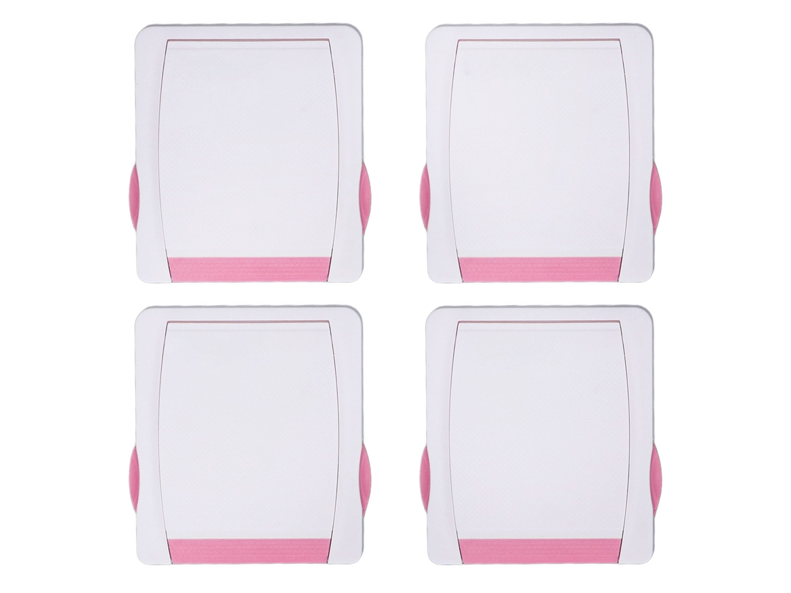 4 Cerraduras Flexibles De Seguridad Para Armarios, Ventanas Y Puertas Para Niños, Color Rosa.