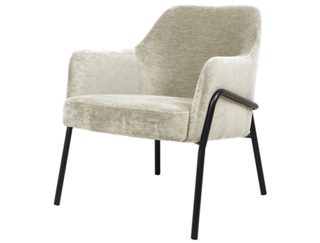 Layton-Sillón de Tela Color Lino Y Metal Negro Mate MOLOO