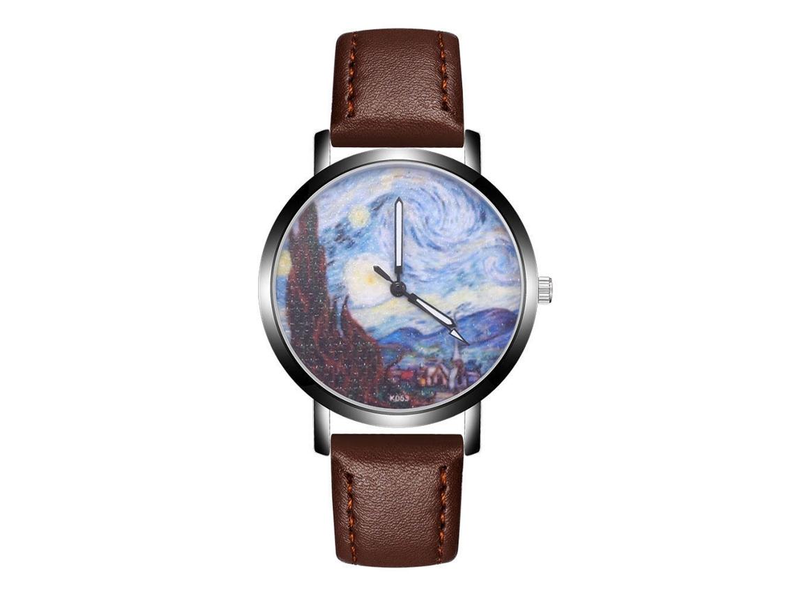 Reloj De Pulsera Analógico De Cuarzo Unisex, Estilo Casual Y Moderno, Color Café Oscuro.